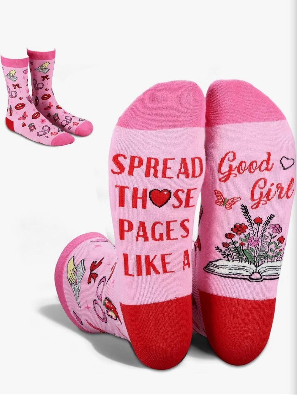 Spread those pages like a good girl socks